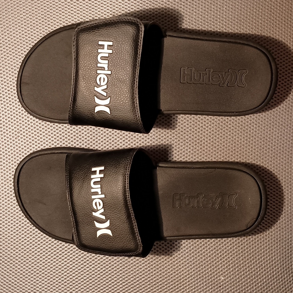 Hurley Men's One and Only Slide Sandals -Black/White Size 10